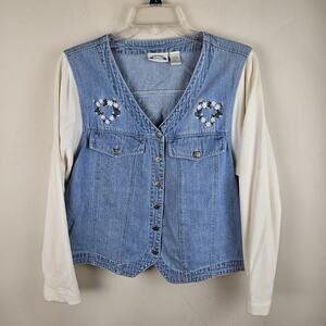 Vintage Best United Garment Company Denim Vest Sz 14 Cottagecore 90s Western